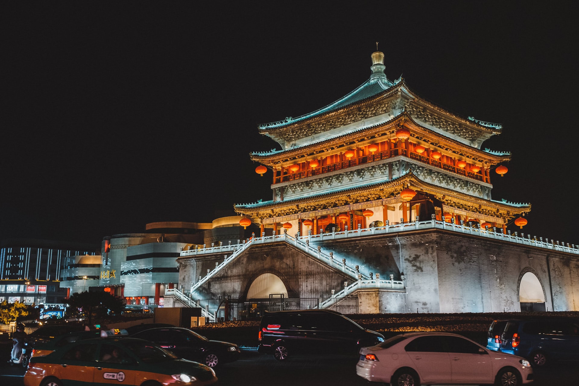 Xian Bell Tower at night by Xiaolong Wong